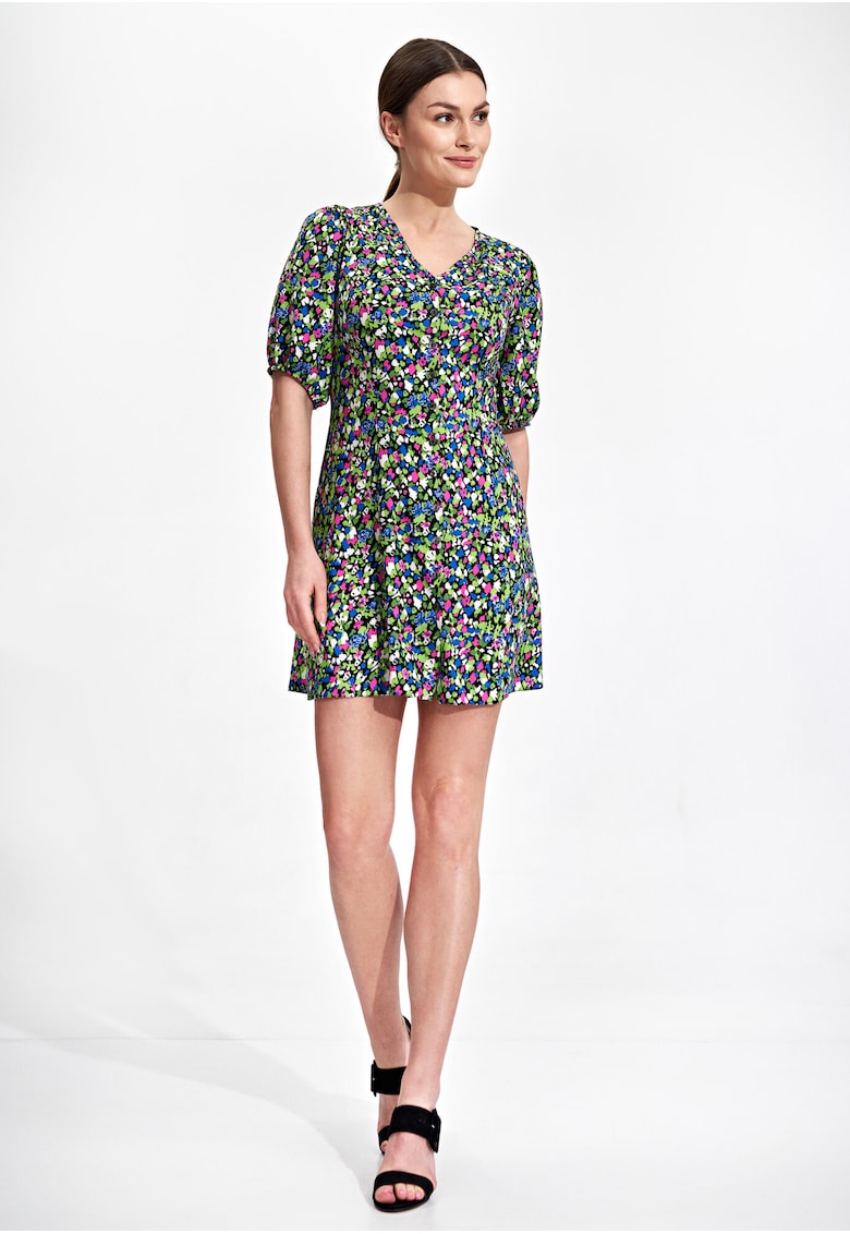 Rochie mini  de vara - viscoza - multicolor