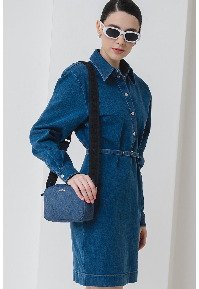 Rochie mini din denim Konema - Albastru inchis