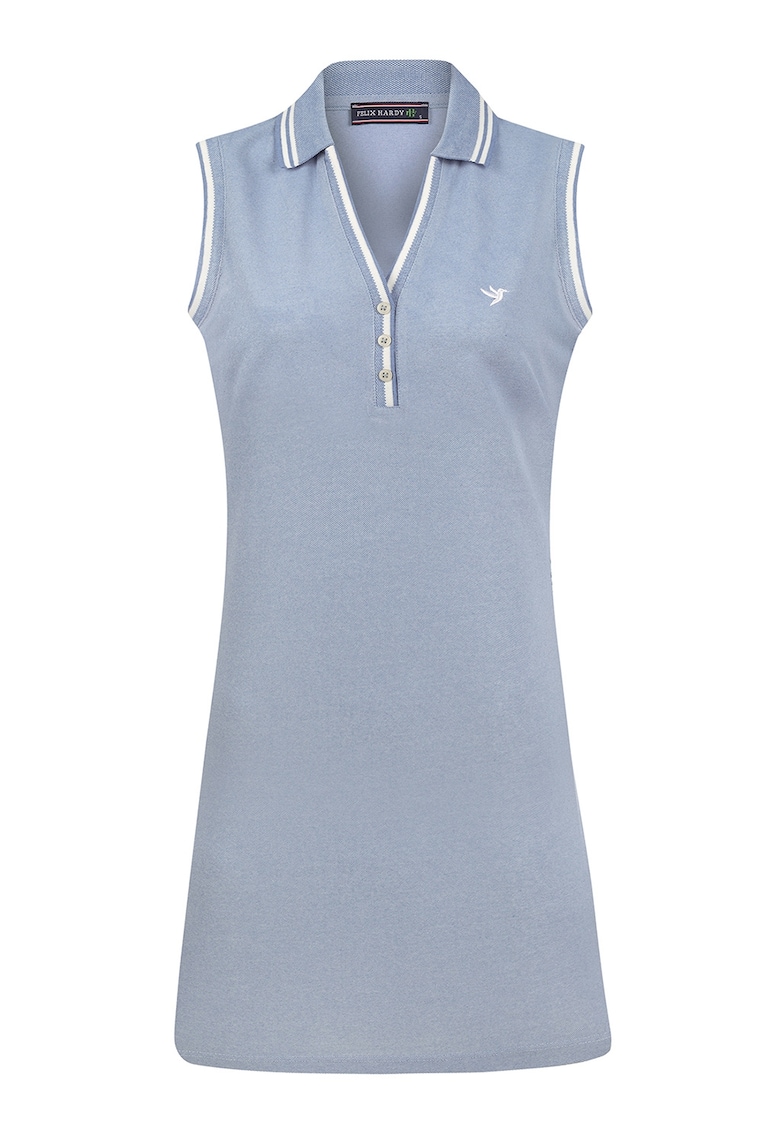 Rochie mini fara maneci - Albastru prafuit