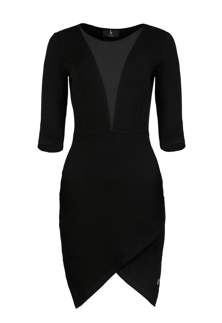 Rochie mulata L012 - asimetrica - neagra - bumbac 95% -