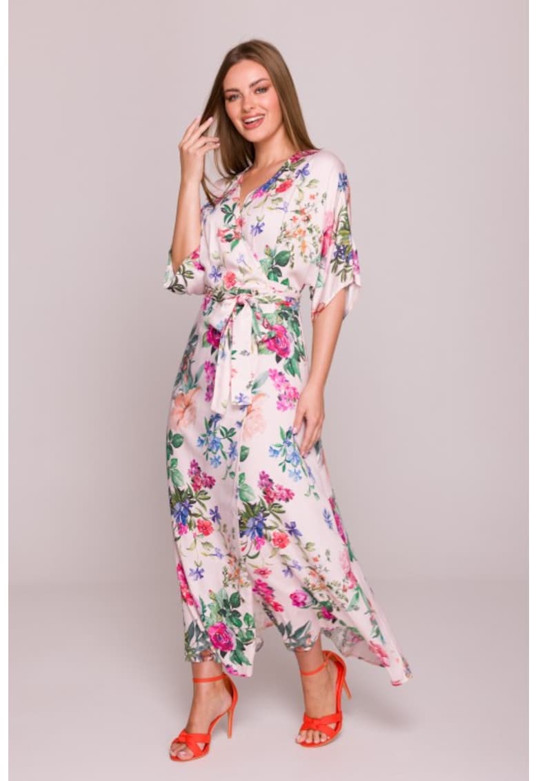 Rochie petrecuta maxi cu imprimeu - - Multicolor