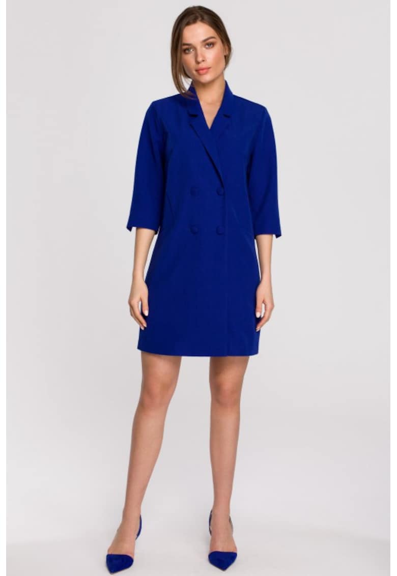 Rochie sacou cu curea - - Bleumarin