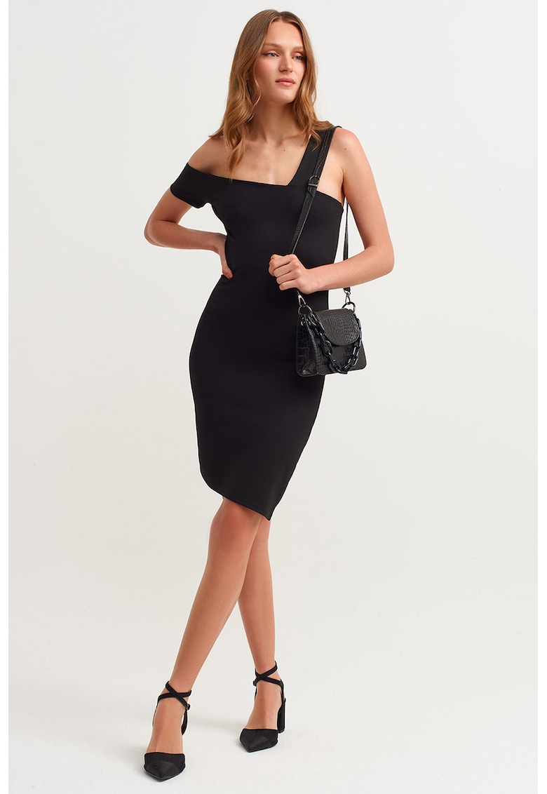 Rochie scurta cu croiala cambrata - Negru