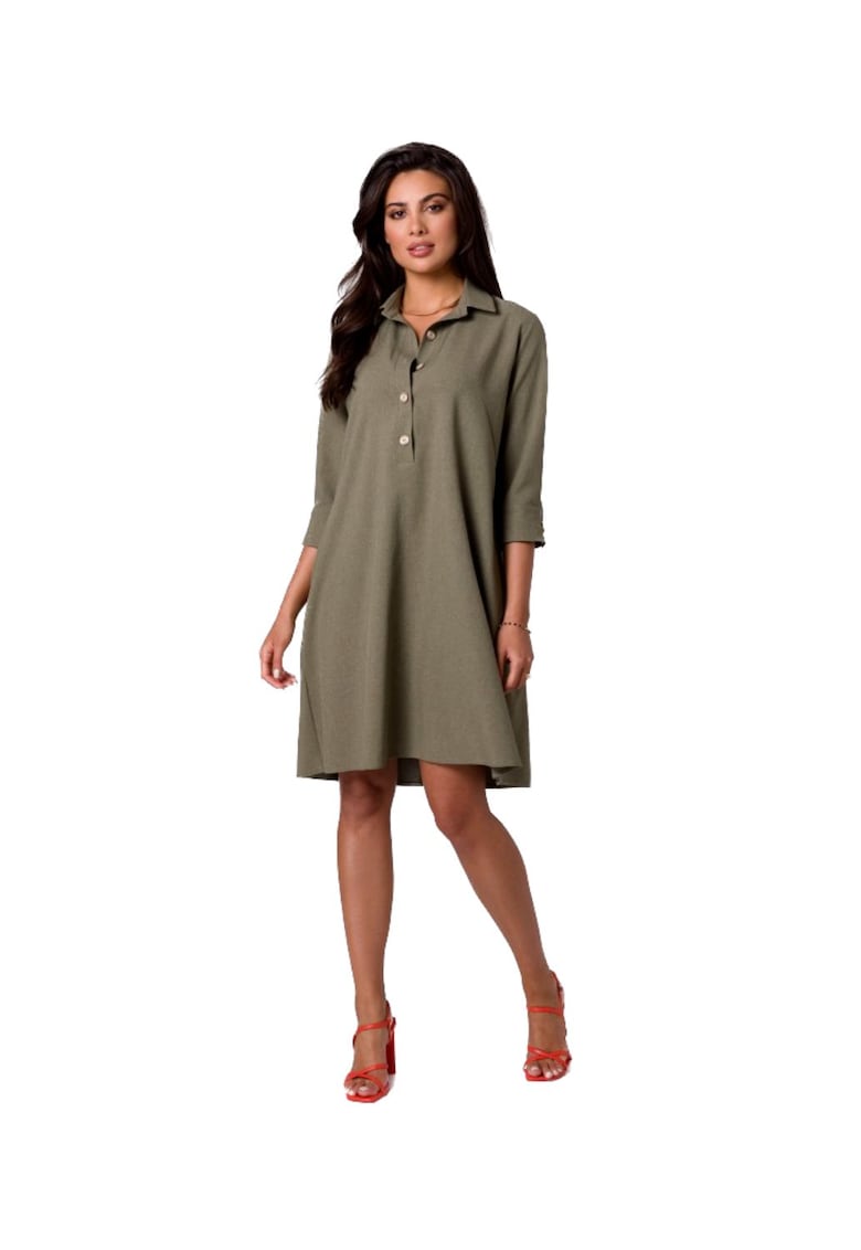 Rochie tip trapez cu guler -