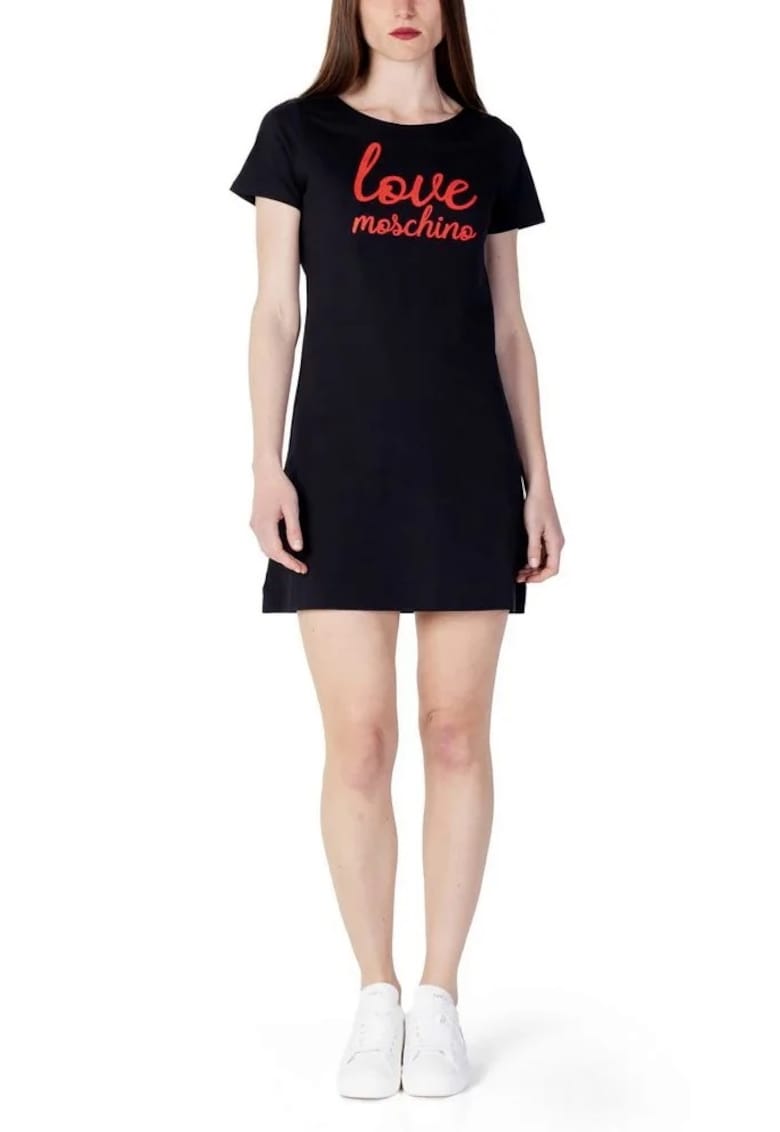 Rochie-tricou dama W592927 - Negru