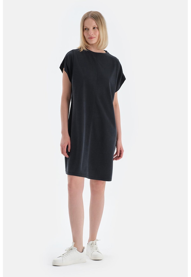 Rochie-tricou din amestec de lyocell - Negru stins