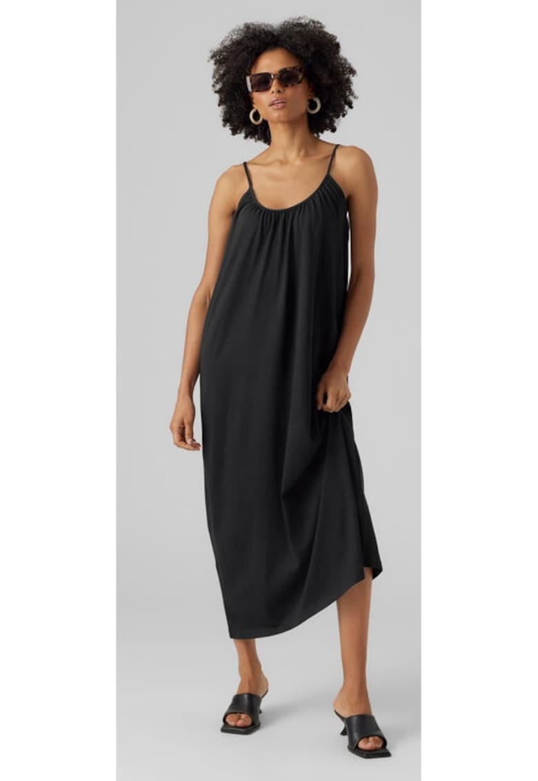 Rochie - 12948 - Bumbac/Poliester - Negru