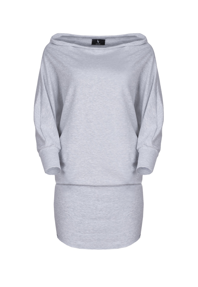 Rochie K254 - gri - bumbac -