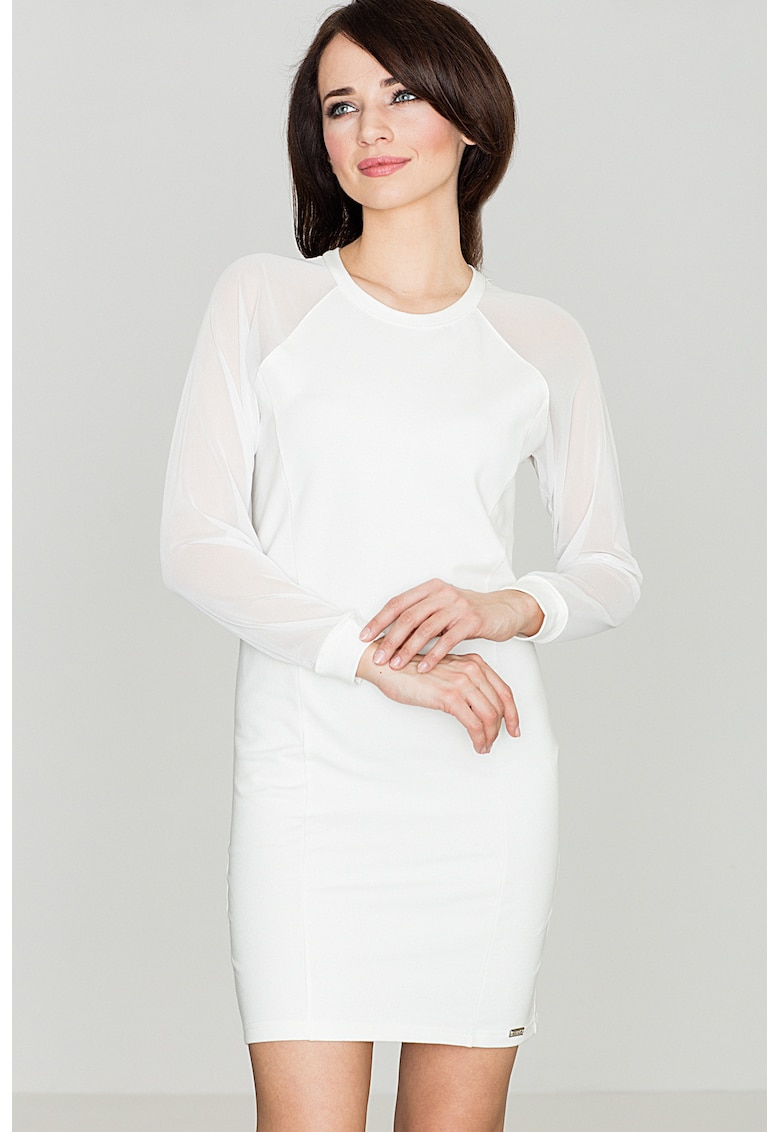 Rochie K332 - ecru - bumbac