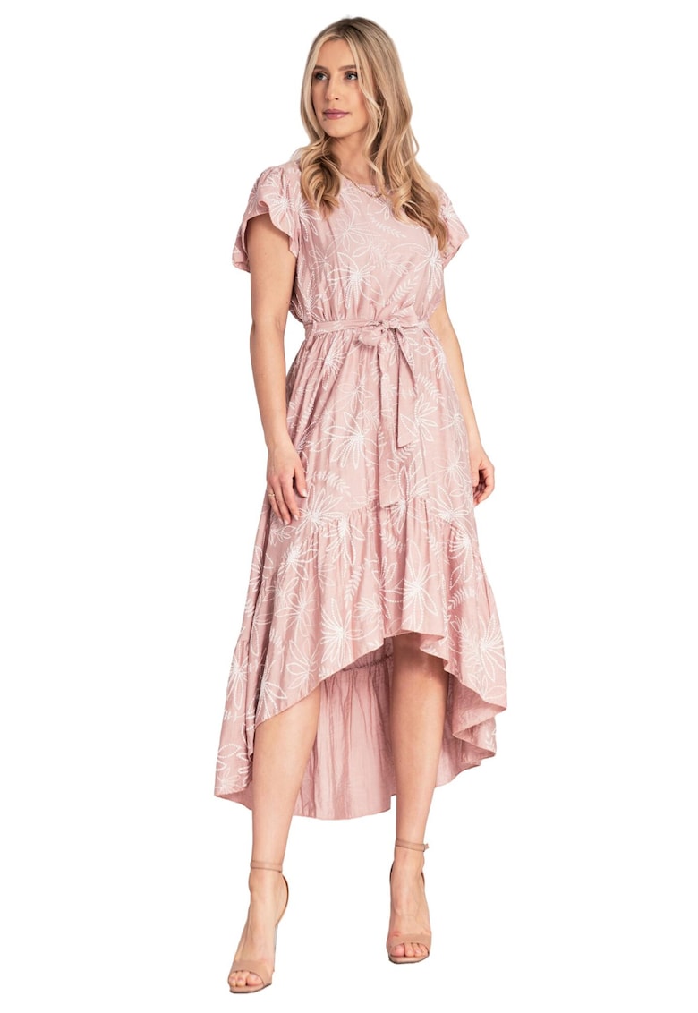 Rochie M1179 - floral - volane - material durabil - viscoza/nylon -