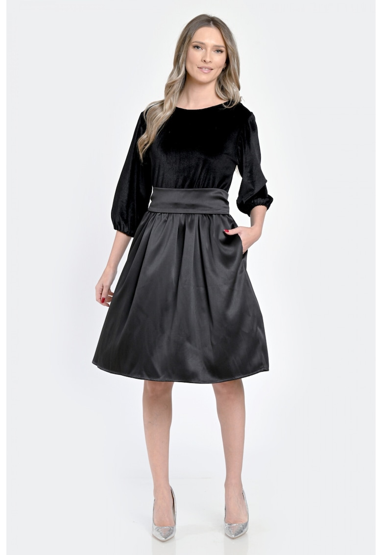 Rochie Medie Dama - de Ocazie - Neagra V300 - Negru