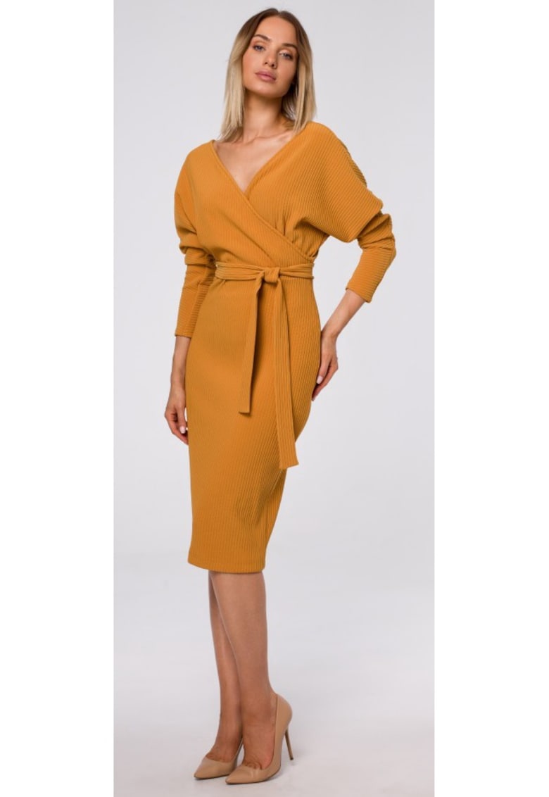 Rochie - Poliester / Elastan - Galben - Galben mustar