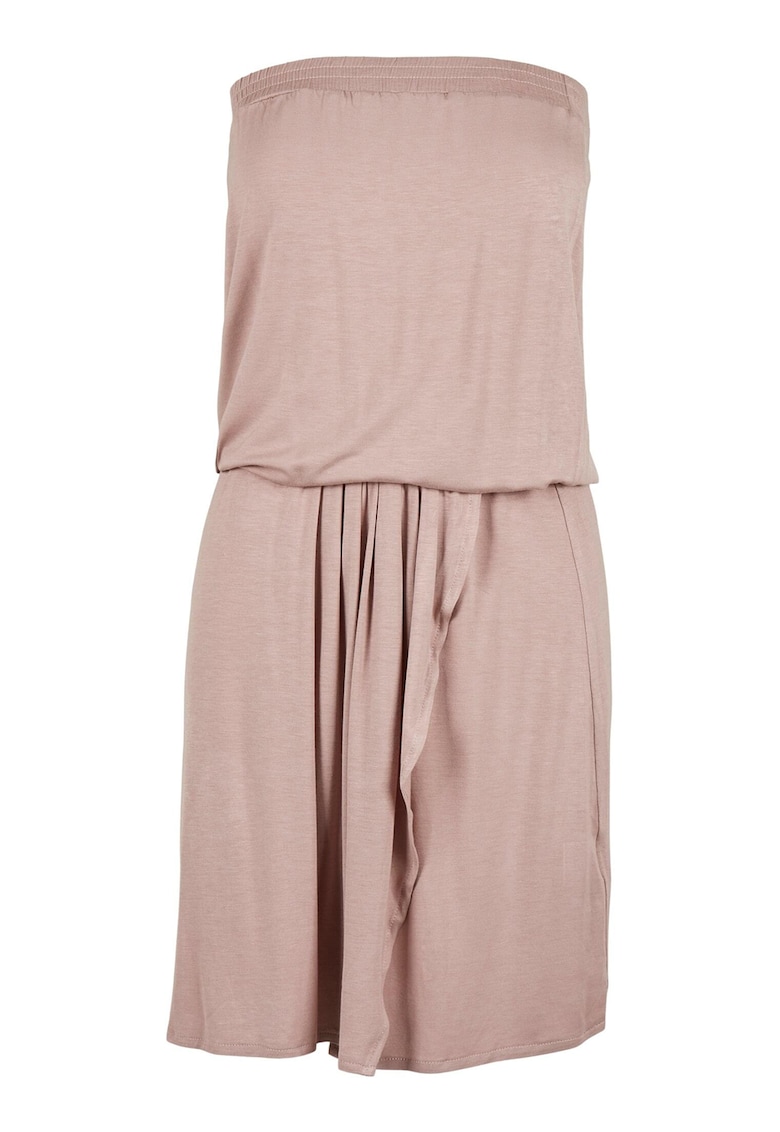 Rochie bandeau cu slit frontal - Roz prafuit