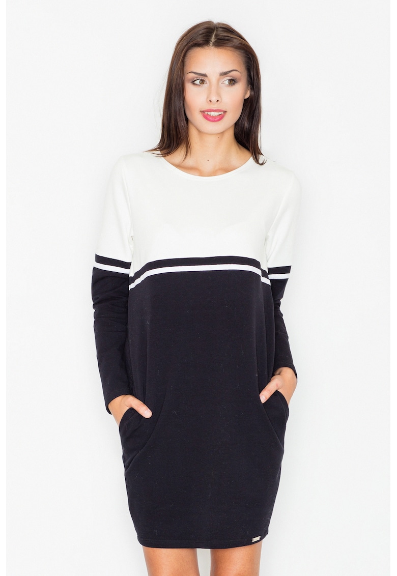 Rochie bumbac - alb-negru - Alb/Negru