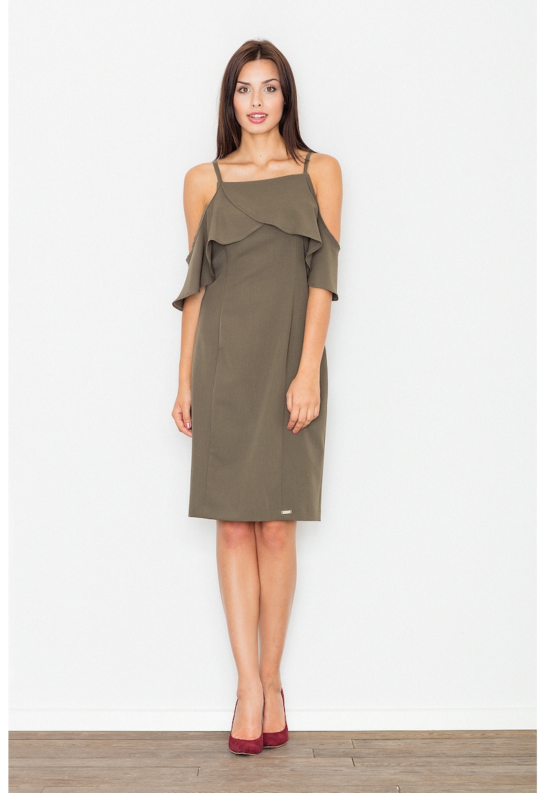 Rochie cocktail - elegant - verde - poliester