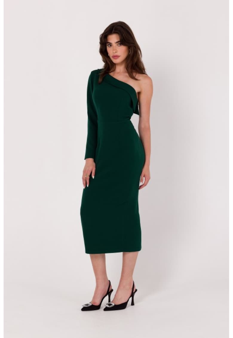 Rochie creion cu un umar - - Verde