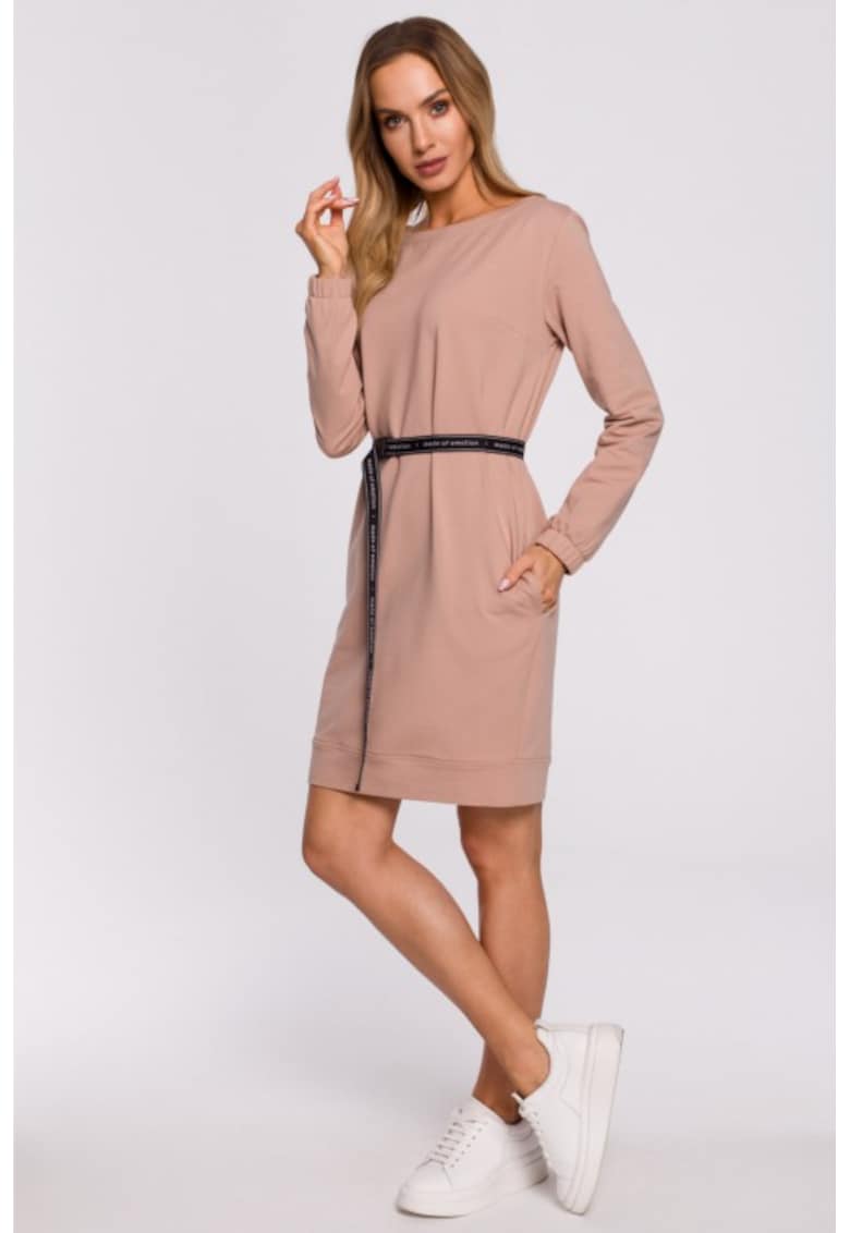 Rochie cu curea reglabila - - Roz prafuit