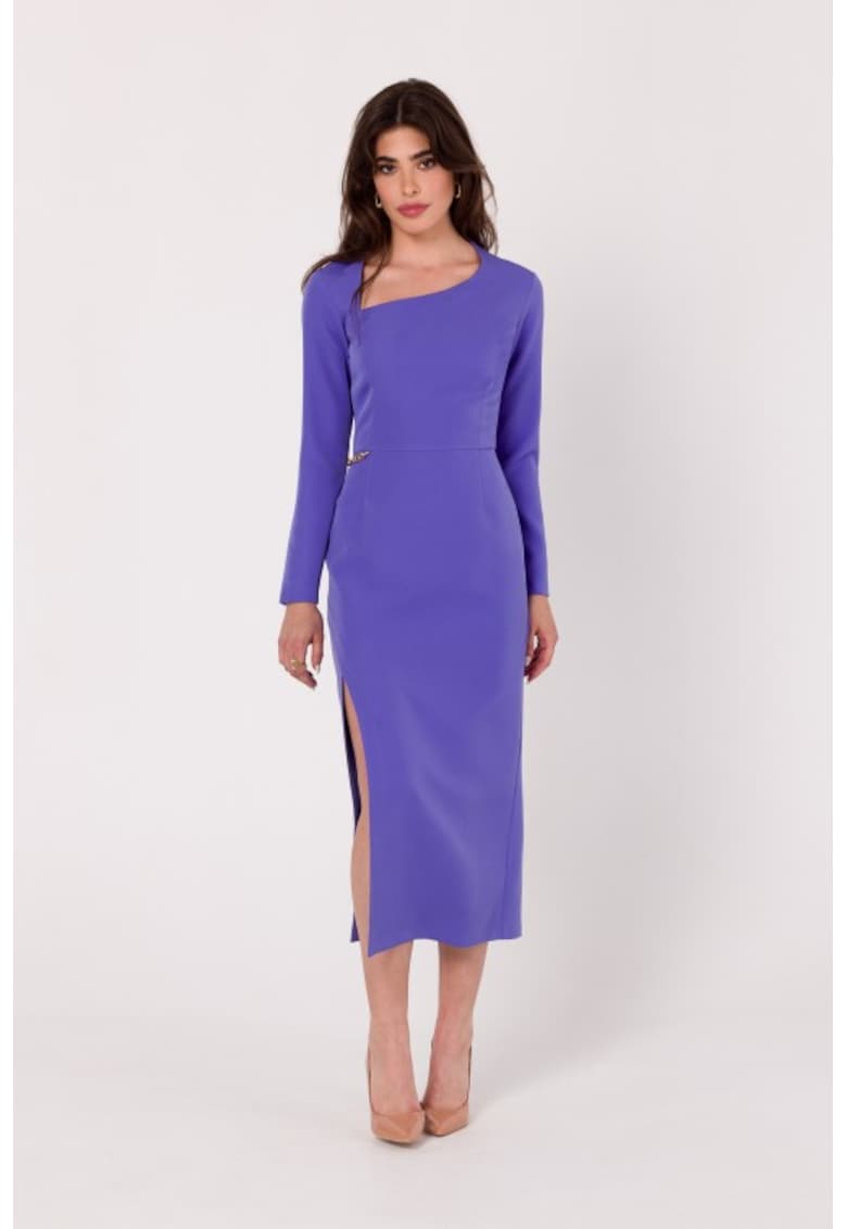 Rochie cu decolteu asimetric - - Violet