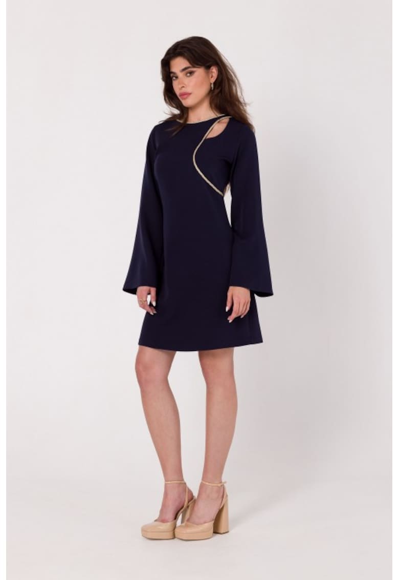 Rochie cu decolteu in forma de lacrima - - Albastru