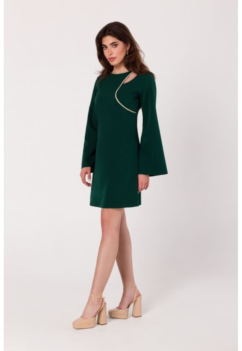 Rochie cu decolteu in forma de lacrima - - Verde