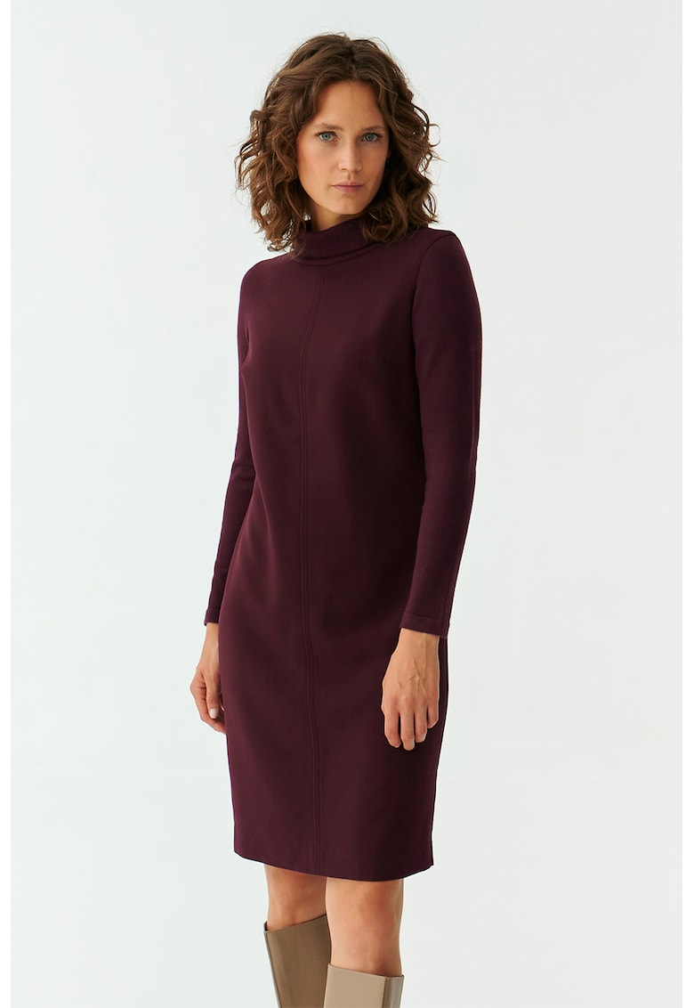 Rochie cu guler inalt Sagamia - Violet pruna