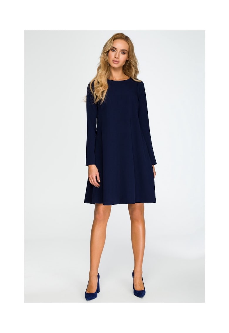 Rochie cu sifon la spate - Style - Poliester/Vascoza - Bleumarin