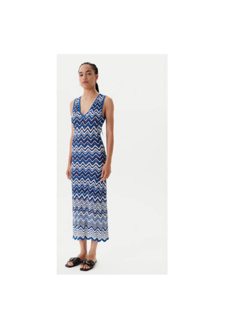 Rochie dama 251-RMORTI - Viscoza/Poliamida - Albastru - Albastru