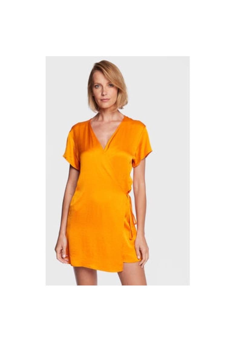 Rochie dama - 302490257 - Acetat - Portocaliu - Portocaliu