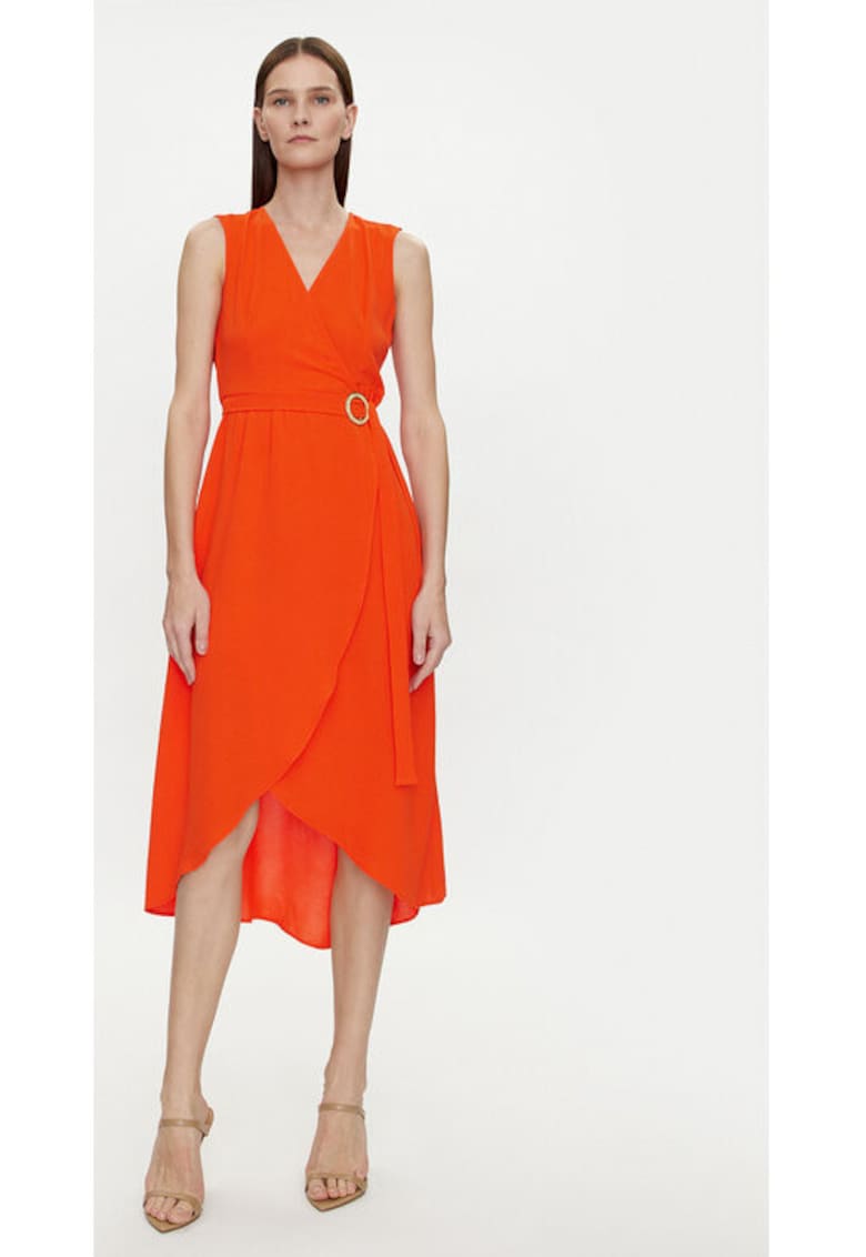 Rochie dama - 303917814 - Poliester - Portocaliu - Portocaliu