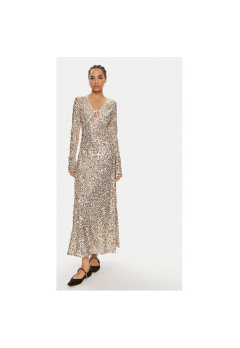 Rochie dama - 304471391 - Poliester reciclat - Auriu - Auriu