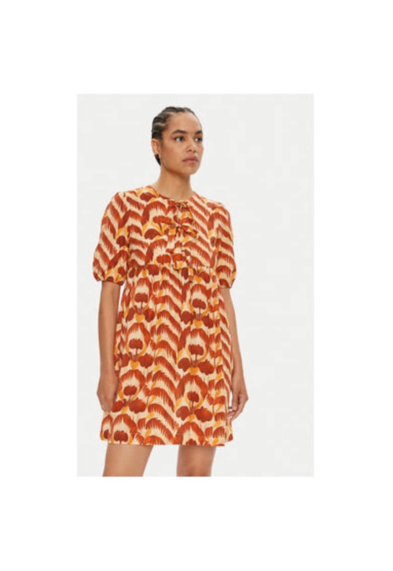 Rochie dama - 304554513 - Bumbac - Portocaliu - Portocaliu