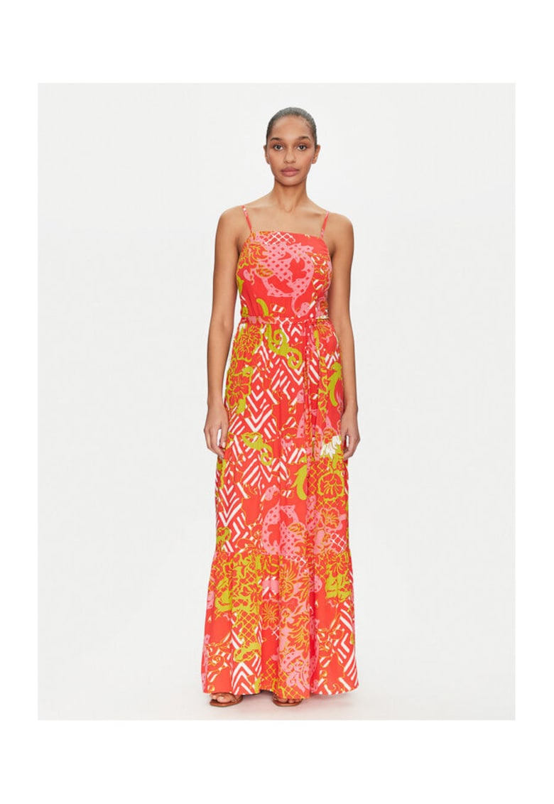 Rochie dama - 305244840 - Viscoza - Portocaliu - Portocaliu