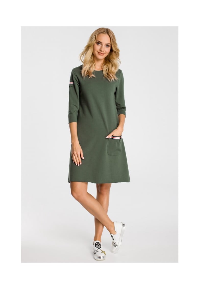 Rochie dama - Bumbac/Elastan - Portocaliu - Verde