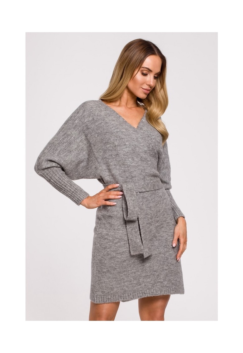 Rochie dama - Poliester/Lana - Gri