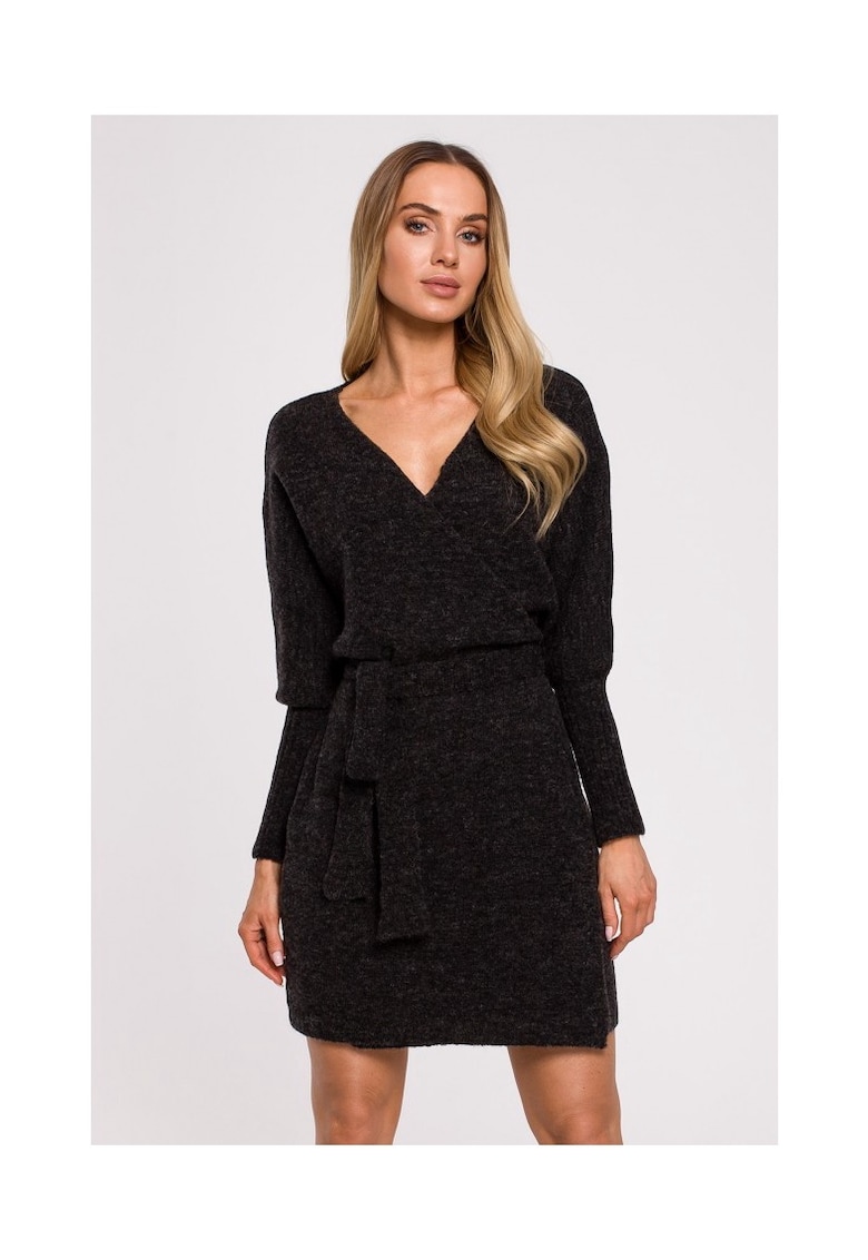 Rochie dama - Poliester/Lana - Negru - Negru