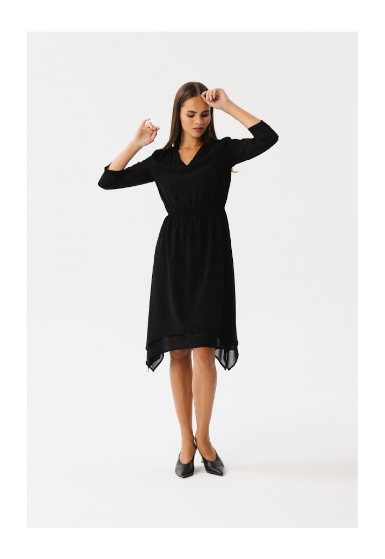 Rochie dama asimetrica - Spumados - neagra - Negru