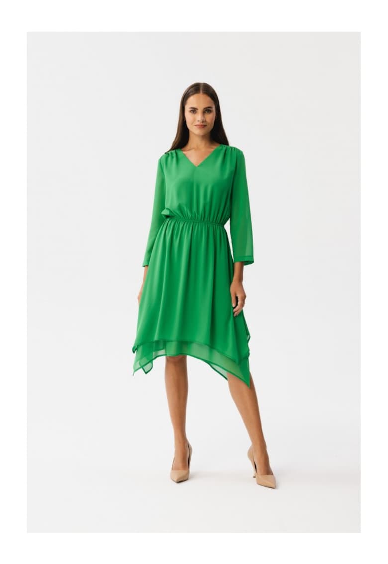 Rochie dama asimetrica - Spumados - verde deschis - Verde