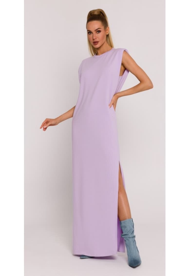 Rochie dama - maxi cu umeri - Poliester - Violet