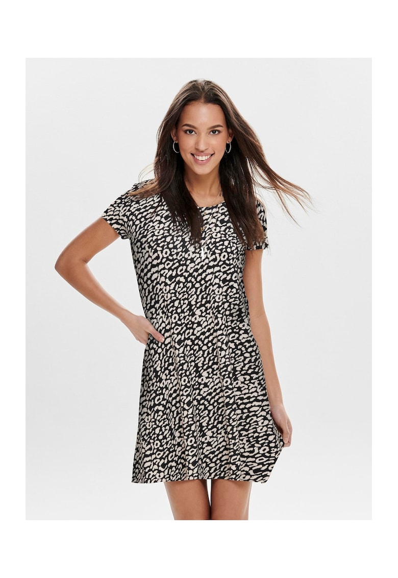 Rochie dama scurta 4085 - Casual - Textil - Negru melange