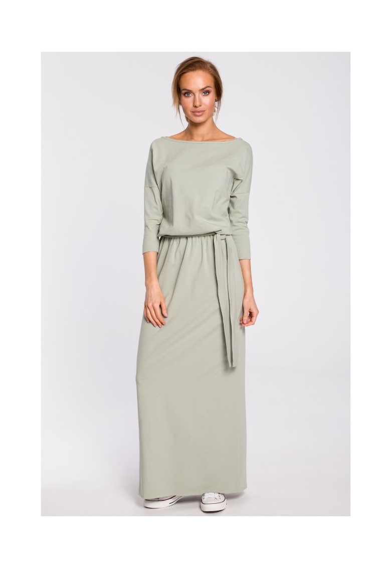 Rochie de dama - Cu cordon - Bumbac - Elastan - Verde fistic1`2 - Fistic