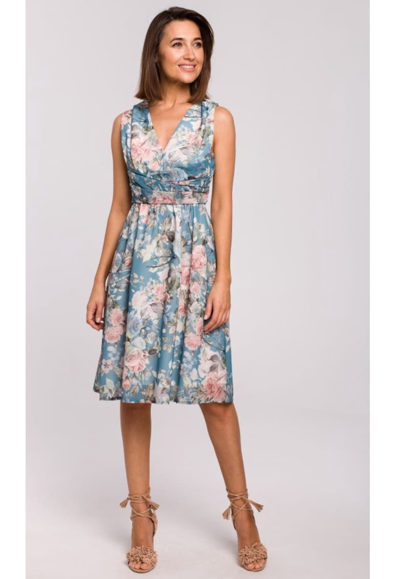 Rochie de vara multicolora Style - Roz/Albastru