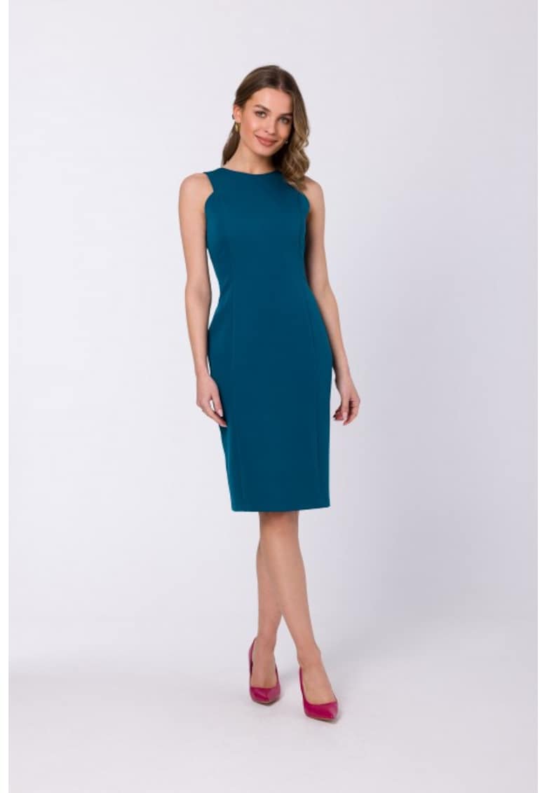 Rochie dreapta fara maneci - - Albastru