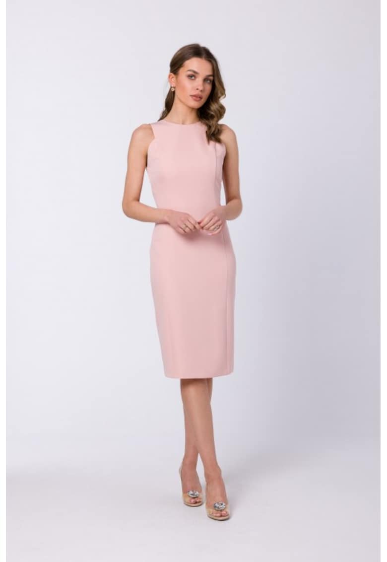 Rochie dreapta fara maneci - - Roz