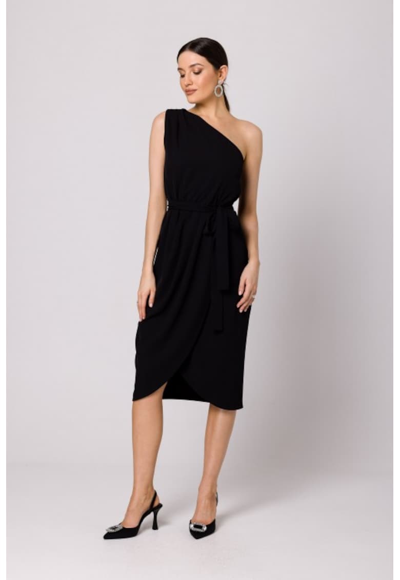 Rochie eleganta cu un umar - - Negru