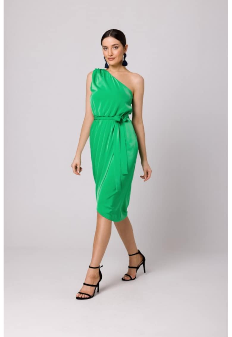 Rochie eleganta cu un umar - - Verde