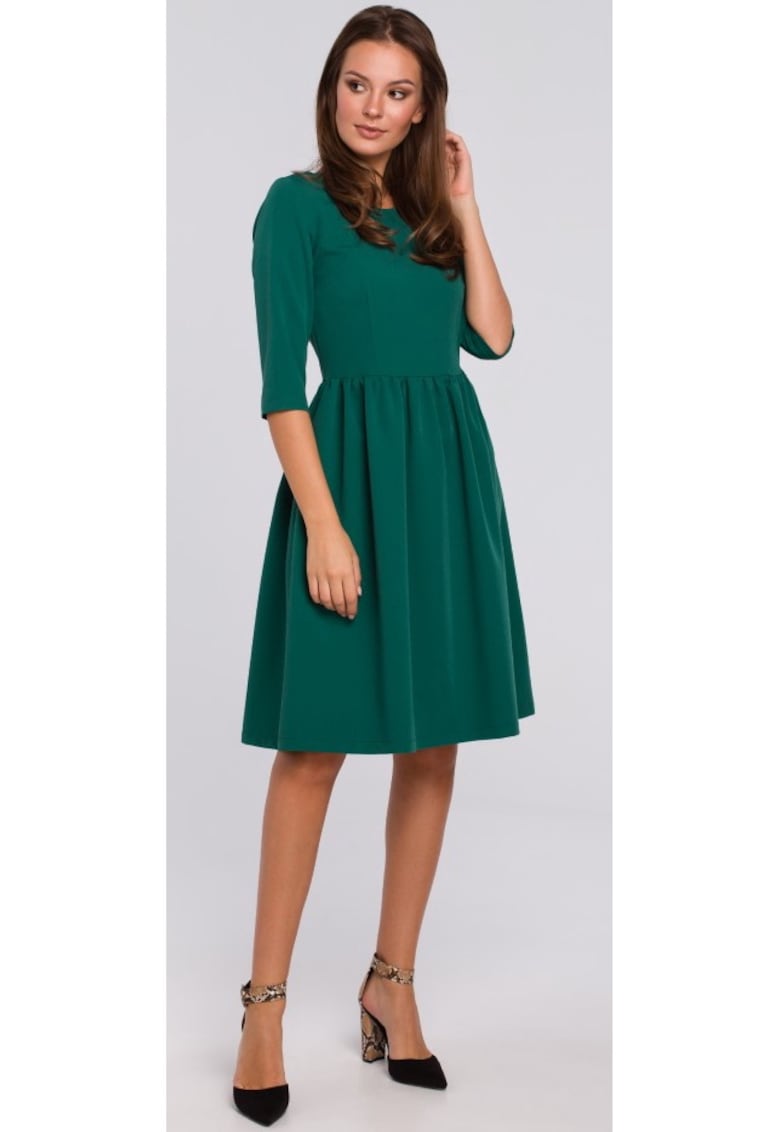 Rochie evazata pana la talie - - Verde