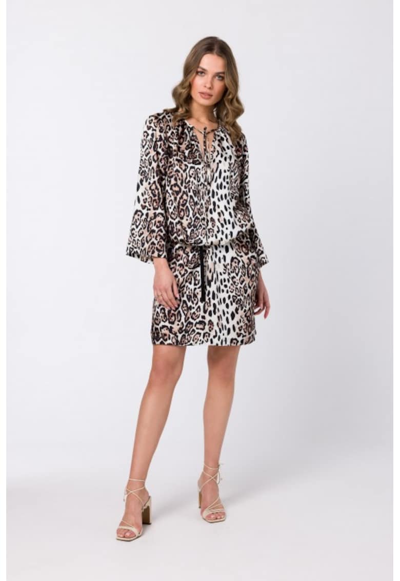Rochie lejera cu maneci largi - - Multicolor