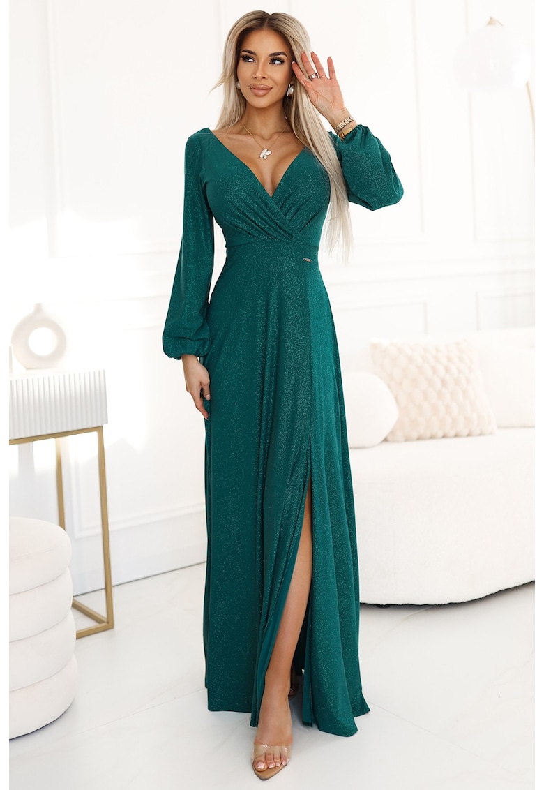 Rochie lunga cu crapatura pe picior -