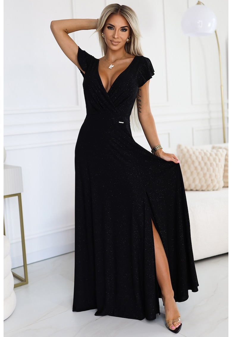 Rochie lunga maxi cu decolteu petrecut -