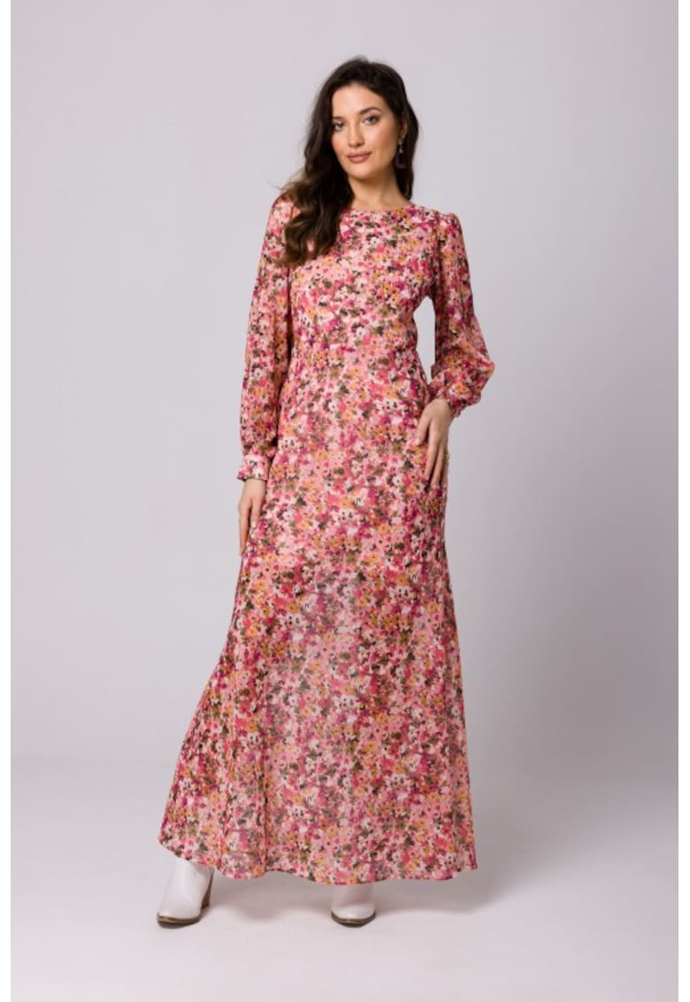 Rochie maxi florala cu spatele deschis -